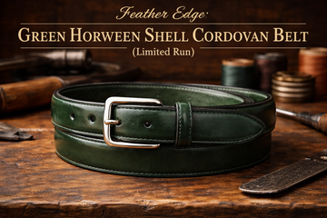 Feather Edge Green Horween Shell Cordovan Belt (Limited Run)